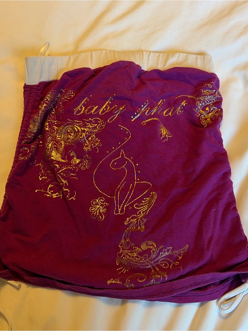 Baby Phat Purple Gold-Print Tube top
